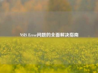 NSIS Error问题的全面解决指南