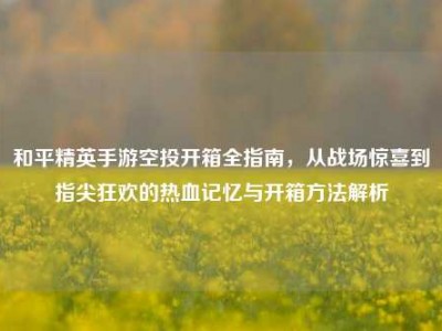 和平精英手游空投开箱全指南，从战场惊喜到指尖狂欢的热血记忆与开箱方法解析