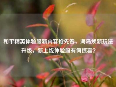 和平精英体验服新内容抢先看，海岛焕新玩法升级，新上线体验服有何惊喜？
