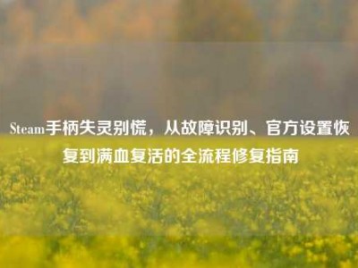 Steam手柄失灵别慌，从故障识别、官方设置恢复到满血复活的全流程修复指南