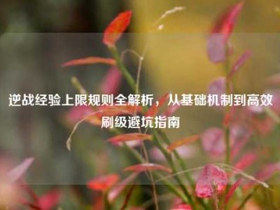 逆战经验上限规则全解析，从基础机制到高效刷级避坑指南