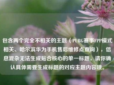 包含两个完全不相关的主题（PUBG赛事FPP模式相关、哈尔滨华为手机售后维修点查询），信息混杂无法生成贴合核心的单一标题，请你确认具体需要生成标题的对应主题内容哦。