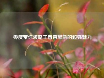 零度带你领略王者荣耀凯的超强魅力