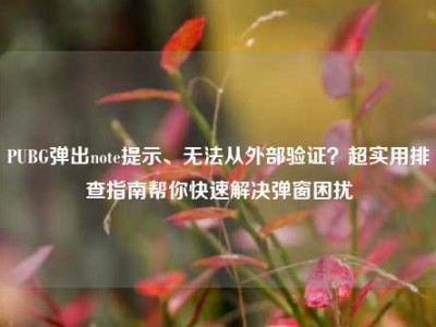 PUBG弹出note提示、无法从外部验证？超实用排查指南帮你快速解决弹窗困扰