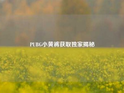 PUBG小黄裤获取独家揭秘