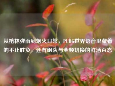 从枪林弹雨到烟火日常，PUBG世界语音里藏着的不止胜负，还有组队与全频切换的鲜活百态