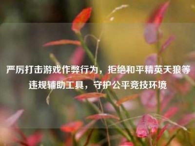 严厉打击游戏作弊行为，拒绝和平精英天狼等违规辅助工具，守护公平竞技环境