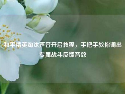 和平精英淘汰声音开启教程，手把手教你调出专属战斗反馈音效