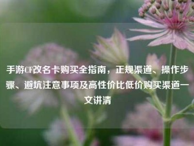 手游CF改名卡购买全指南，正规渠道、操作步骤、避坑注意事项及高性价比低价购买渠道一文讲清