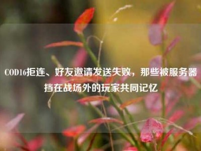 COD16拒连、好友邀请发送失败，那些被服务器挡在战场外的玩家共同记忆