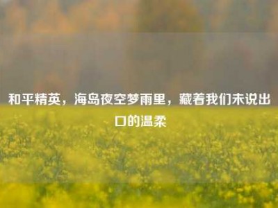 和平精英，海岛夜空梦雨里，藏着我们未说出口的温柔