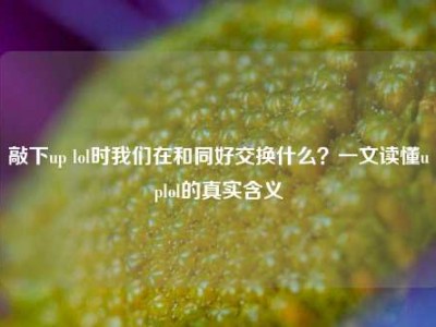 敲下up lol时我们在和同好交换什么？一文读懂uplol的真实含义