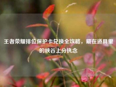 王者荣耀排位保护卡兑换全攻略，藏在道具里的峡谷上分执念
