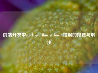 前端开发中stack overflow at line 1错误的排查与解决