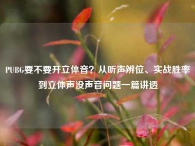 PUBG要不要开立体音？从听声辨位、实战胜率到立体声没声音问题一篇讲透