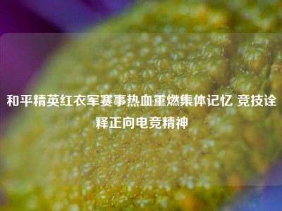 和平精英红衣军赛事热血重燃集体记忆 竞技诠释正向电竞精神