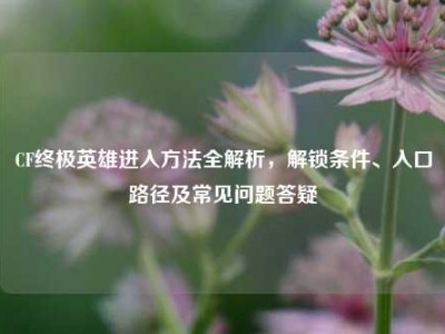 CF终极英雄进入方法全解析，解锁条件、入口路径及常见问题答疑