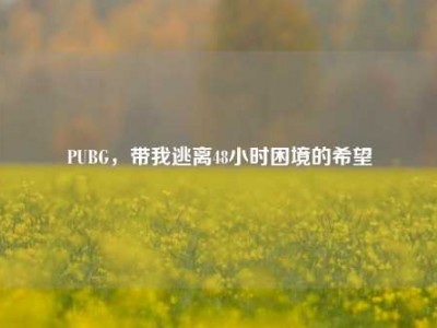 PUBG，带我逃离48小时困境的希望