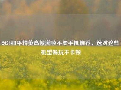 2024和平精英高帧满帧不烫手机推荐，选对这些机型畅玩不卡顿