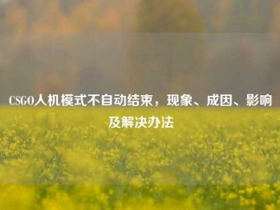 CSGO人机模式不自动结束，现象、成因、影响及解决办法