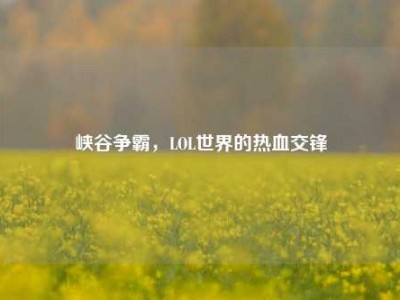 峡谷争霸，LOL世界的热血交锋