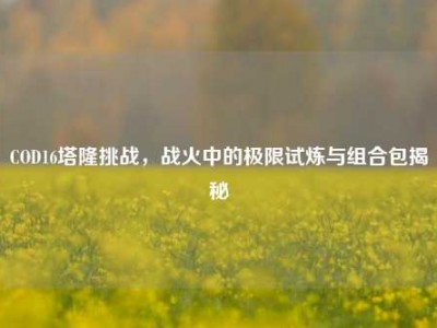 COD16塔隆挑战，战火中的极限试炼与组合包揭秘