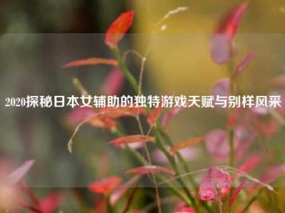 2020探秘日本女辅助的独特游戏天赋与别样风采