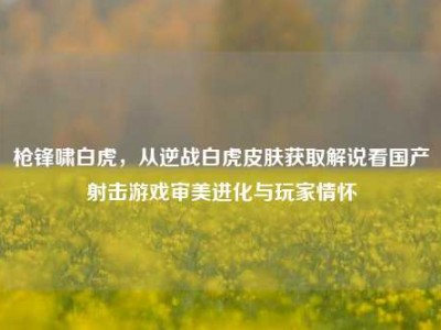 枪锋啸白虎，从逆战白虎皮肤获取解说看国产射击游戏审美进化与玩家情怀