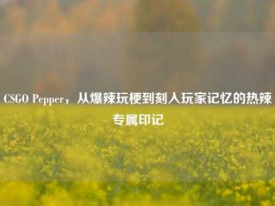 CSGO Pepper，从爆辣玩梗到刻入玩家记忆的热辣专属印记