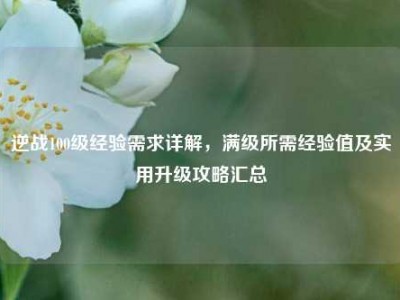 逆战100级经验需求详解，满级所需经验值及实用升级攻略汇总