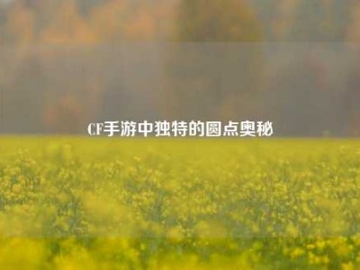 CF手游中独特的圆点奥秘