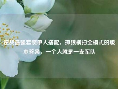 逆战最强套装单人搭配，孤狼横扫全模式的版本答案，一个人就是一支军队