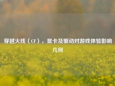 穿越火线（CF），显卡及驱动对游戏体验影响几何