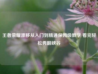 王者荣耀漂移从入门到精通保姆级教学 看完轻松秀翻峡谷