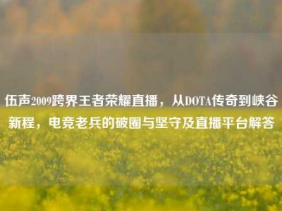 伍声2009跨界王者荣耀直播，从DOTA传奇到峡谷新程，电竞老兵的破圈与坚守及直播平台解答