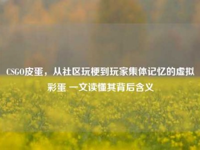 CSGO皮蛋，从社区玩梗到玩家集体记忆的虚拟彩蛋 一文读懂其背后含义
