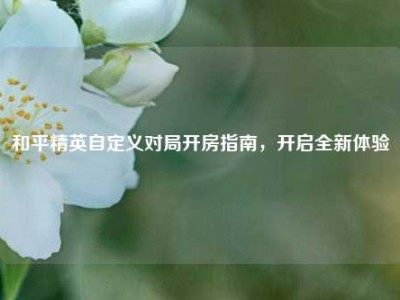 和平精英自定义对局开房指南，开启全新体验