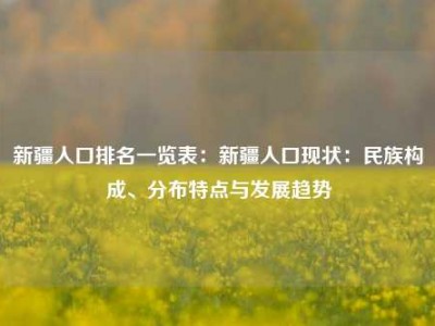 新疆人口排名一览表：新疆人口现状：民族构成、分布特点与发展趋势