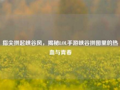 指尖拼起峡谷风，揭秘LOL手游峡谷拼图里的热血与青春