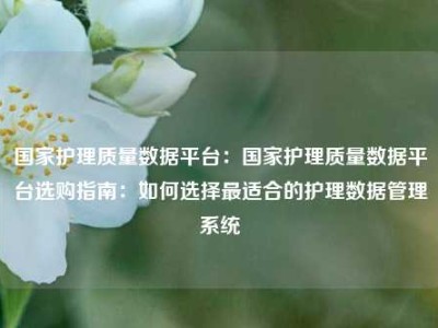 国家护理质量数据平台：国家护理质量数据平台选购指南：如何选择最适合的护理数据管理系统