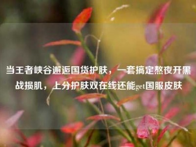 当王者峡谷邂逅国货护肤，一套搞定熬夜开黑战损肌，上分护肤双在线还能get国服皮肤