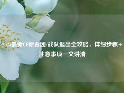 2025最新CF新春团/战队退出全攻略，详细步骤+注意事项一文讲清