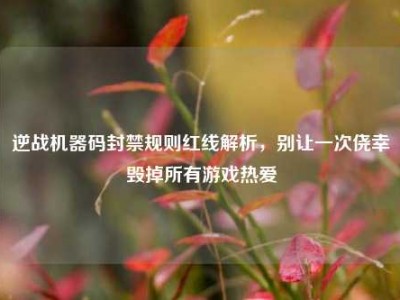 逆战机器码封禁规则红线解析，别让一次侥幸毁掉所有游戏热爱