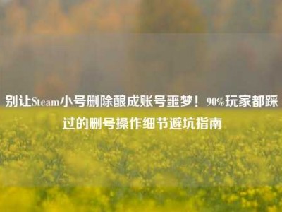 别让Steam小号删除酿成账号噩梦！90%玩家都踩过的删号操作细节避坑指南