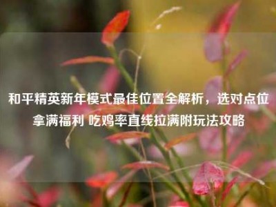 和平精英新年模式最佳位置全解析，选对点位拿满福利 吃鸡率直线拉满附玩法攻略