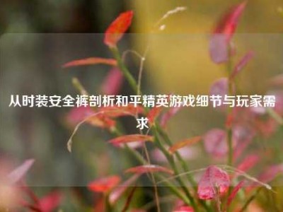从时装安全裤剖析和平精英游戏细节与玩家需求