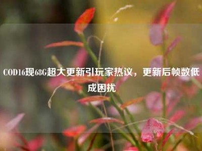 COD16现68G超大更新引玩家热议，更新后帧数低成困扰