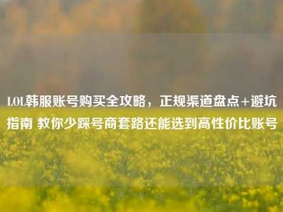 LOL韩服账号购买全攻略，正规渠道盘点+避坑指南 教你少踩号商套路还能选到高性价比账号