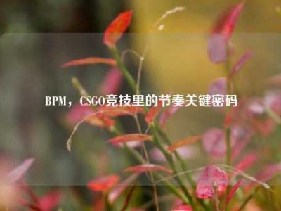 BPM，CSGO竞技里的节奏关键密码
