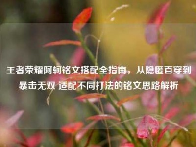 王者荣耀阿轲铭文搭配全指南，从隐匿百穿到暴击无双 适配不同打法的铭文思路解析